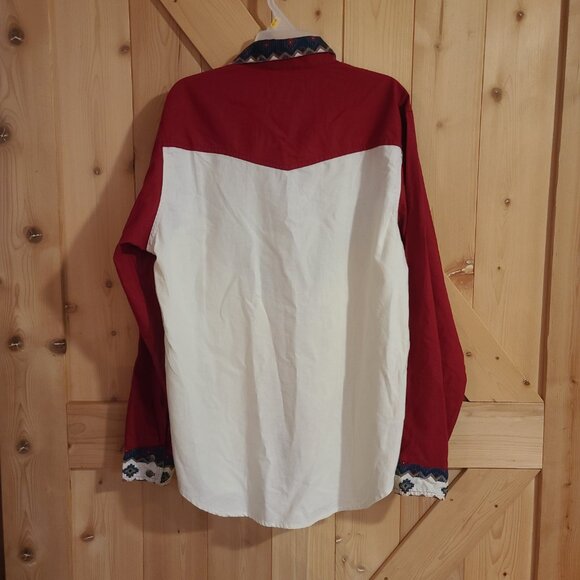 Vintage Wrangler Western Wear Cotton Aztec Button Rodeo Shirt Women’s X Large - Picture 14 of 16